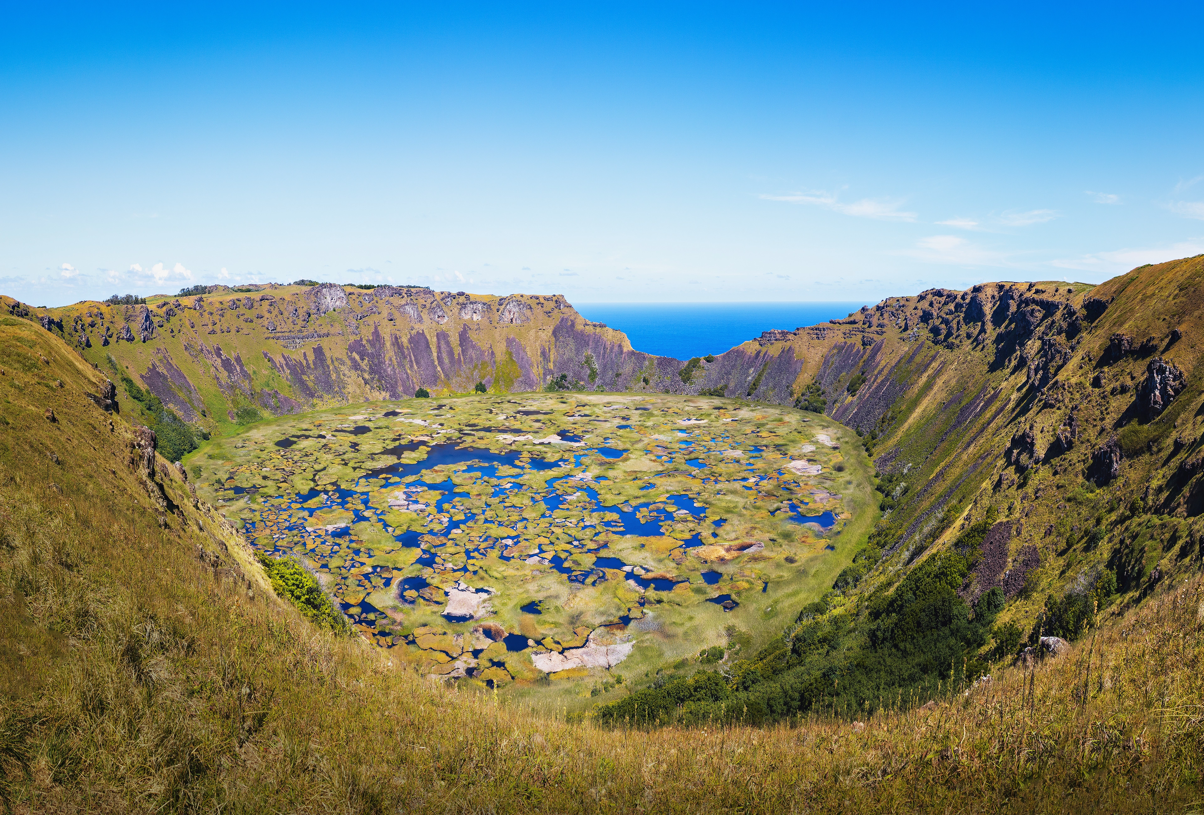 Chile Rano Kau Volcano Crater Easter Island