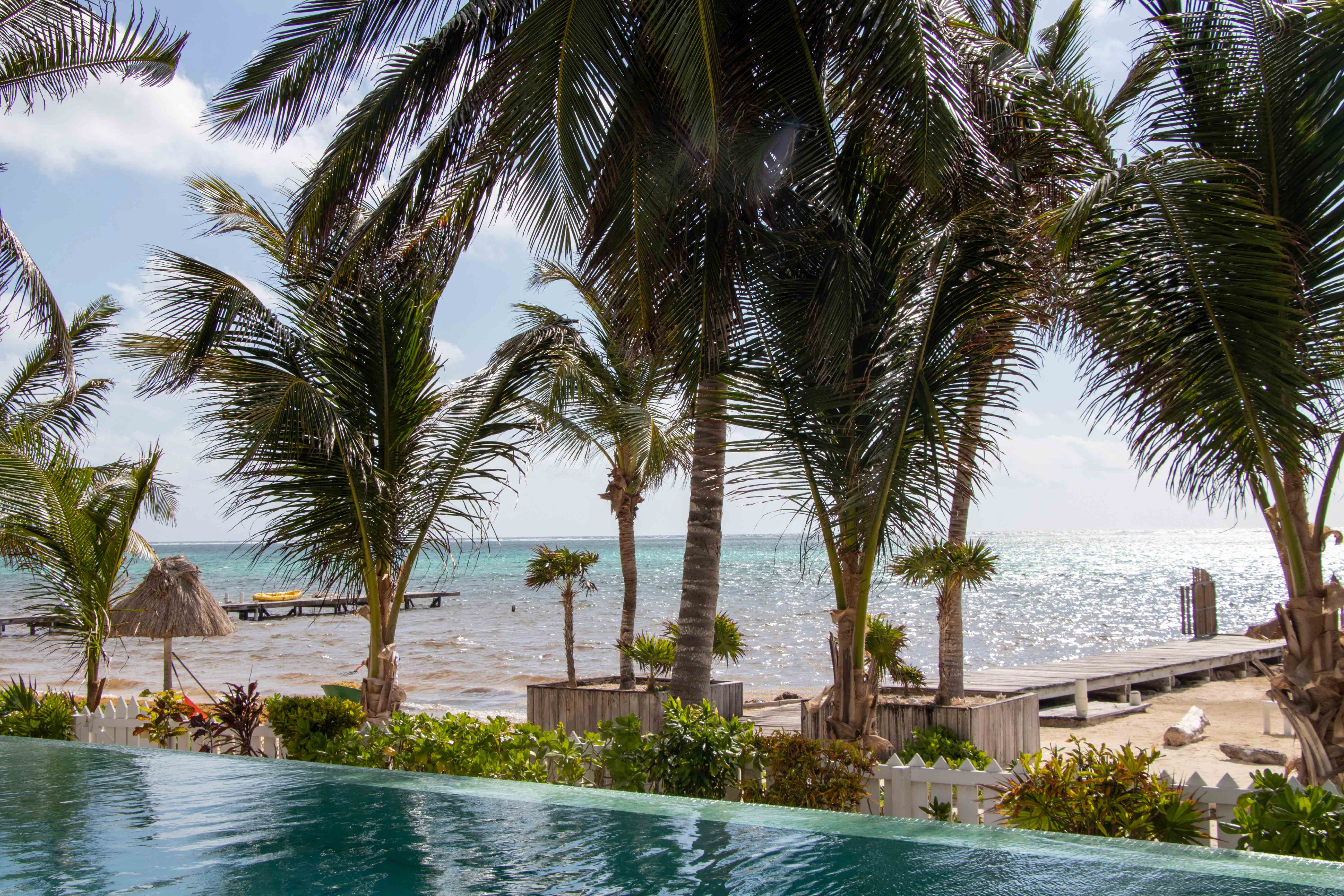 Belize pool and seafront