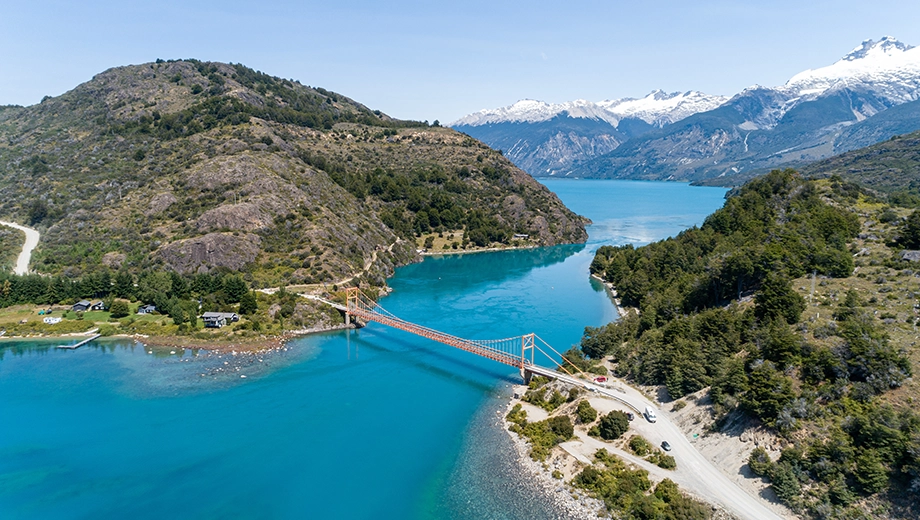 Aerial view of General Carrera bridge