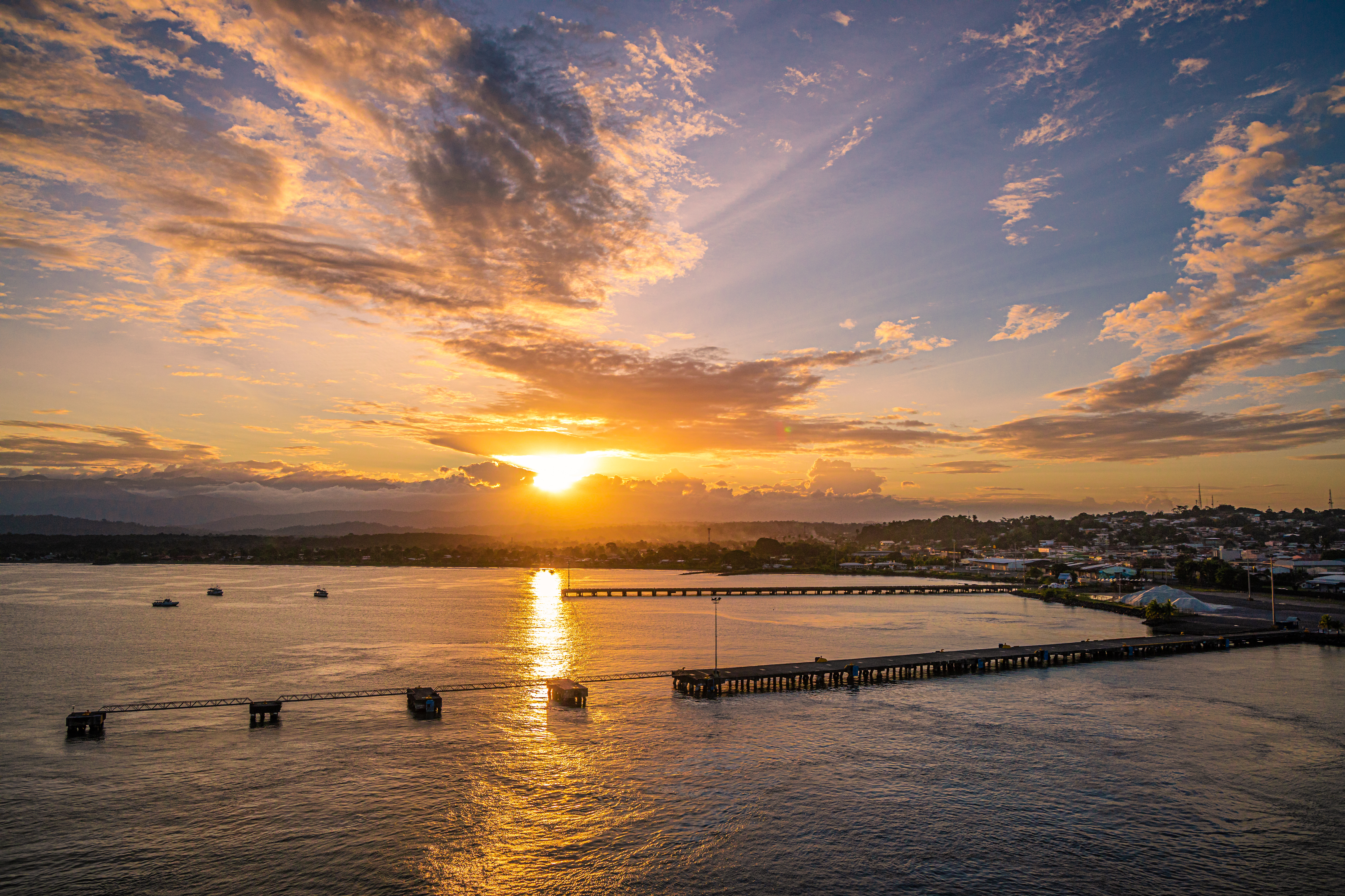 Costa Rica, Sunset Over Puerto Limon