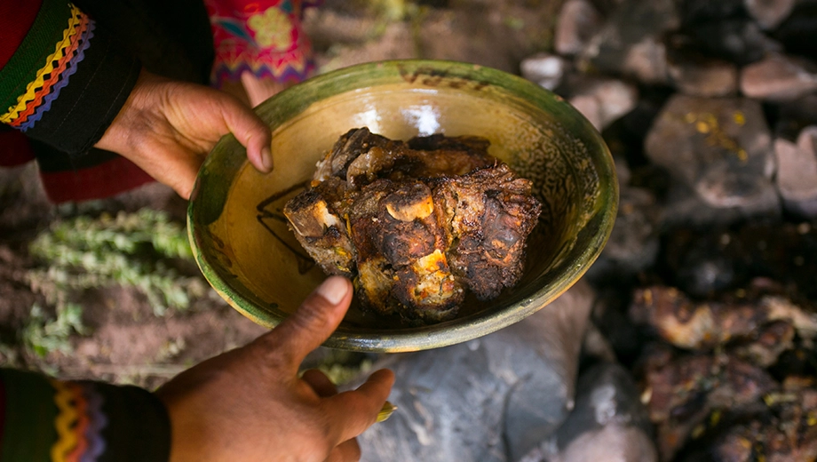 Pachamanca cooked under hot stones