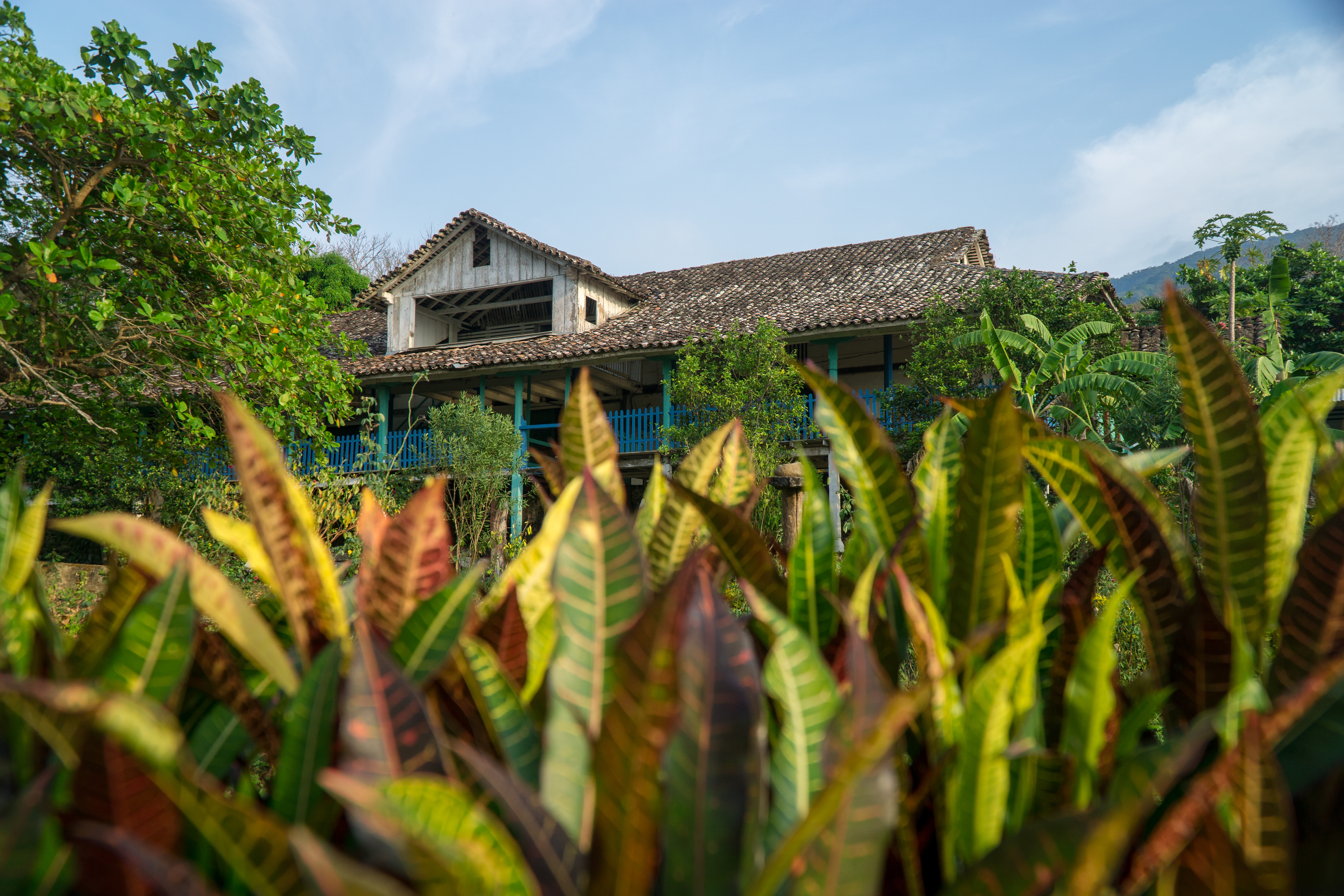 Nicaragua. Old Colonial Style House On A Coffee Plantage In Ometepe,