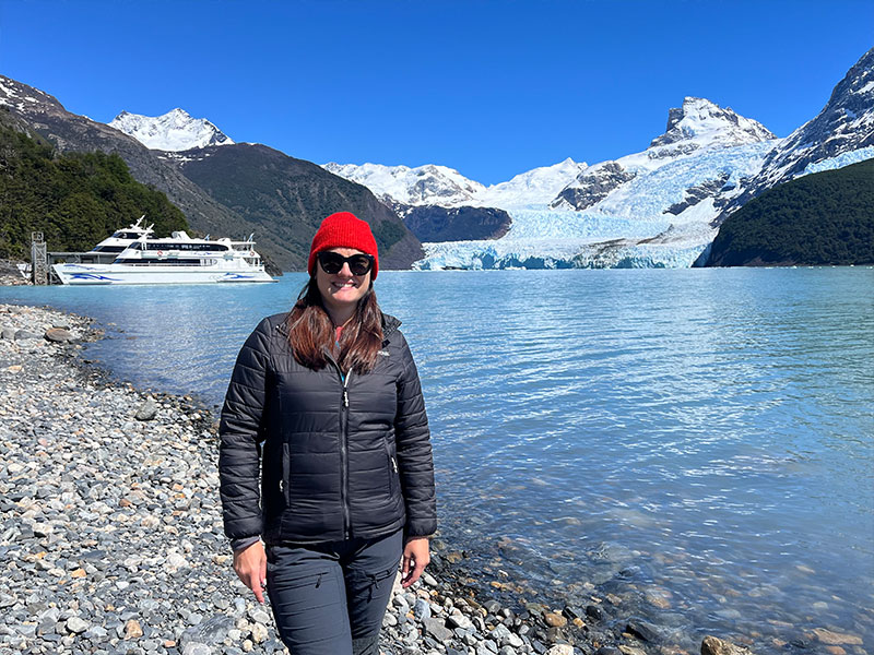 Catrin taking a moment to admire the awe-inspiring views of Spegazzini Glacier