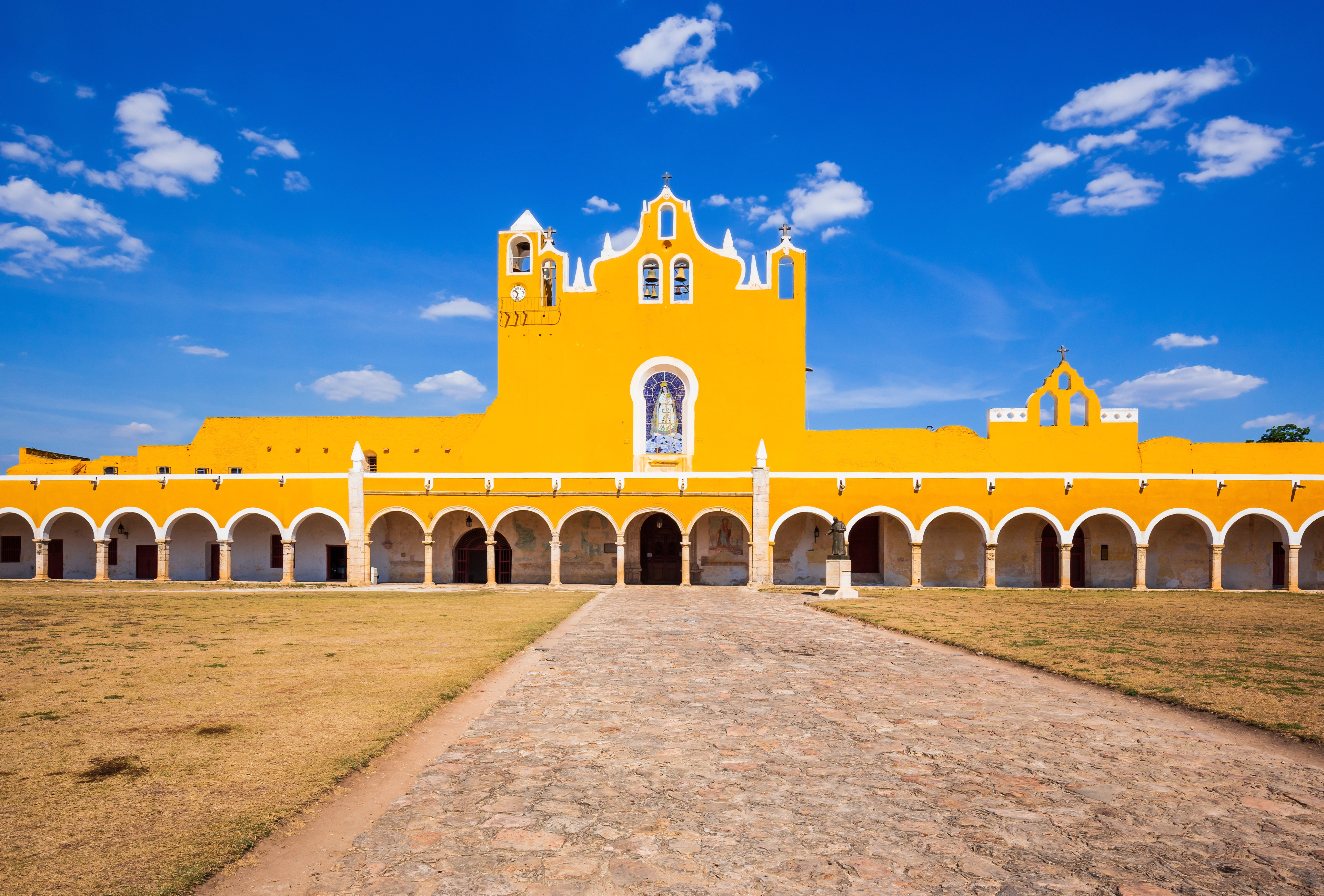 Close-up Convento de San Antonio de Padua, Izamal