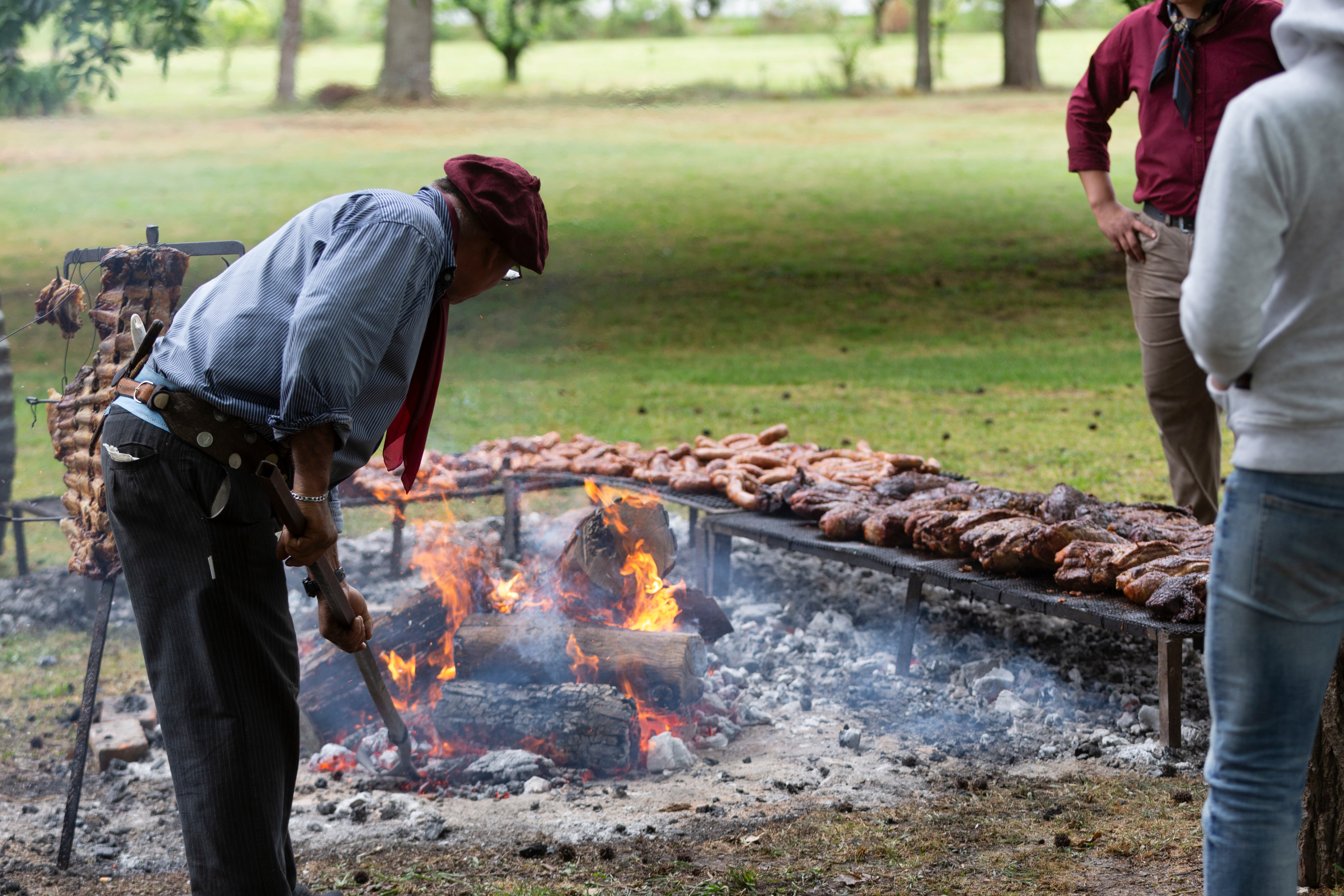 Argentina, Gaucho, Beef Roasting On A Fire