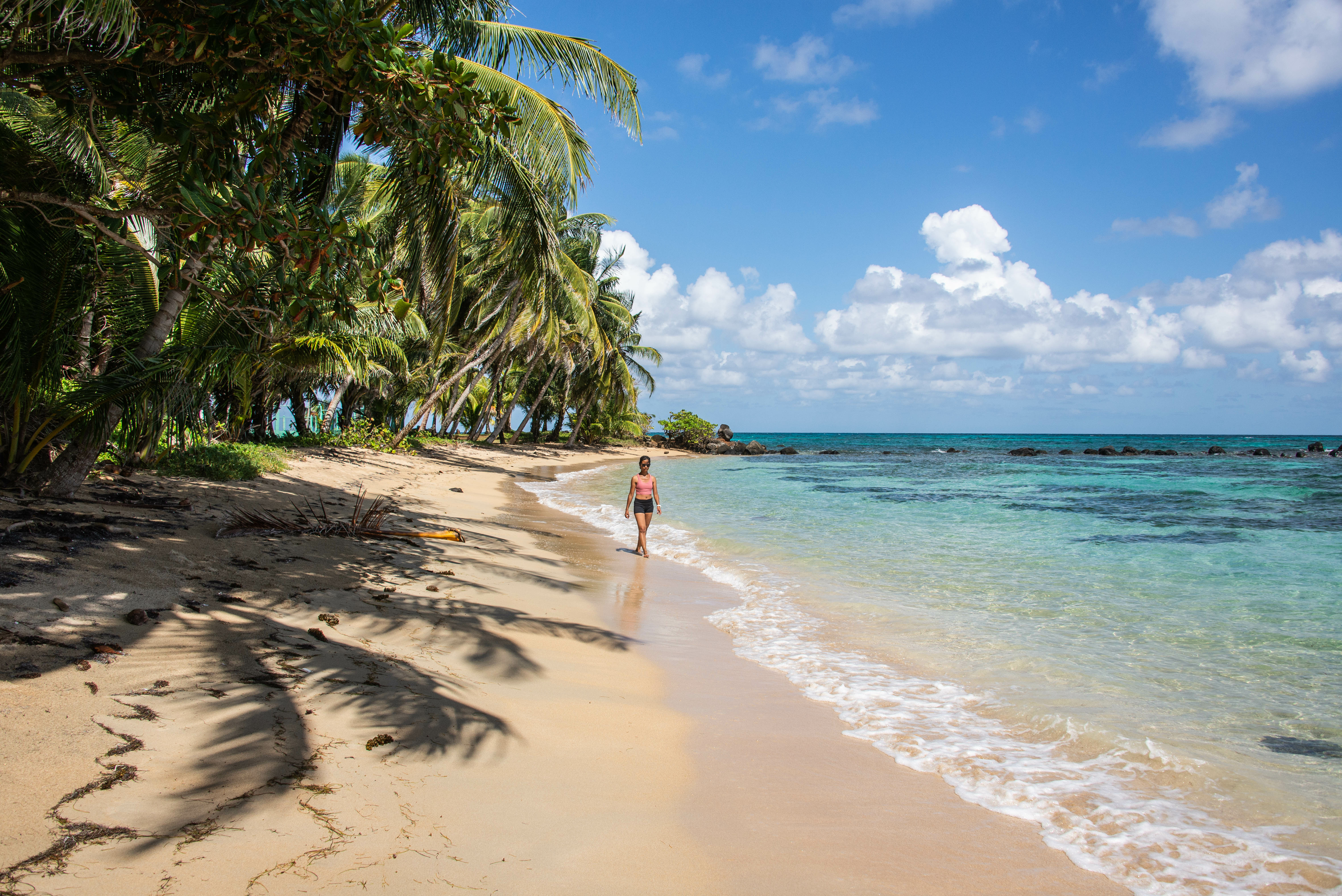 Nicaragua Tourist Enjoying The Beautiful Caribbean Paradise, Little Corn Island,