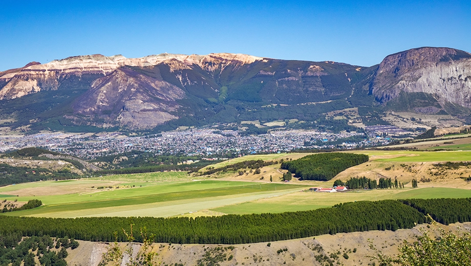 Coyhaique valley with beautiful mountains view