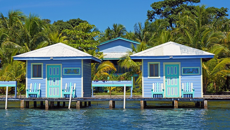 Two cabins over water, Bocas del Toro