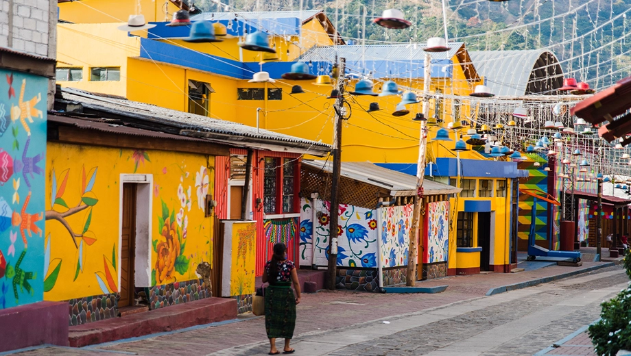 Colorful streets of San Juan La Laguna, Lake Atitlan