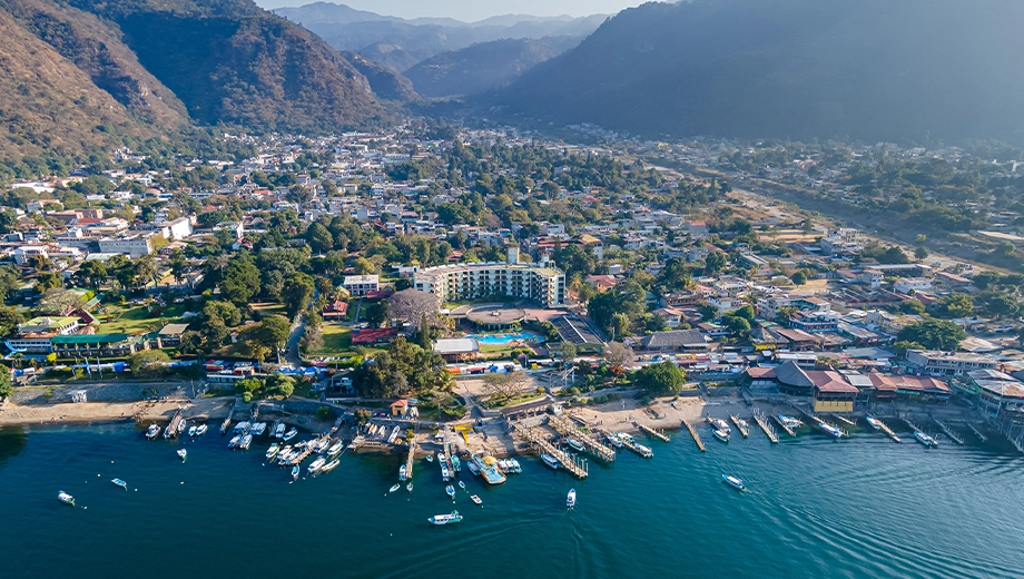 Aerial view of Panajachel town