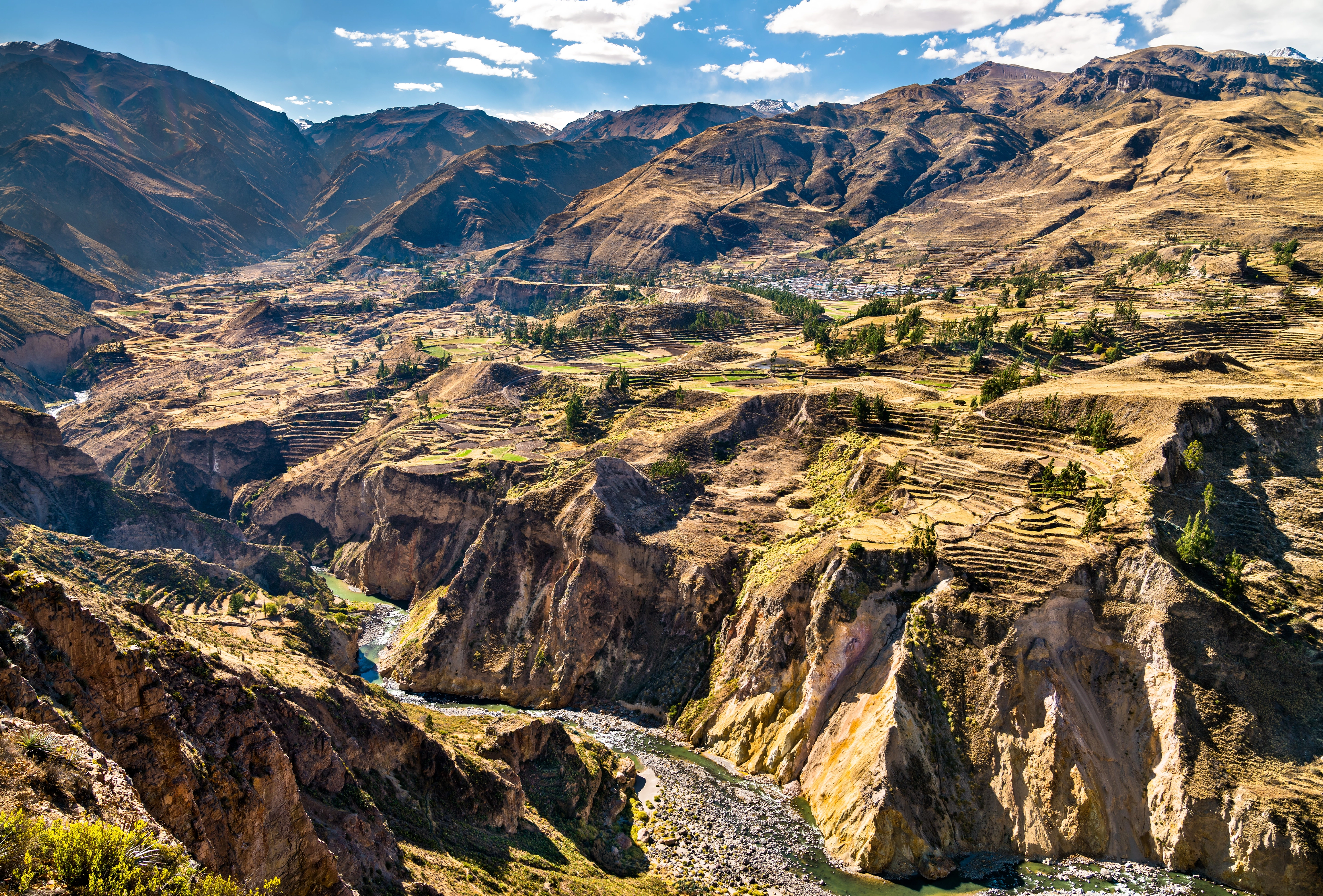 The Colca river with its canyon