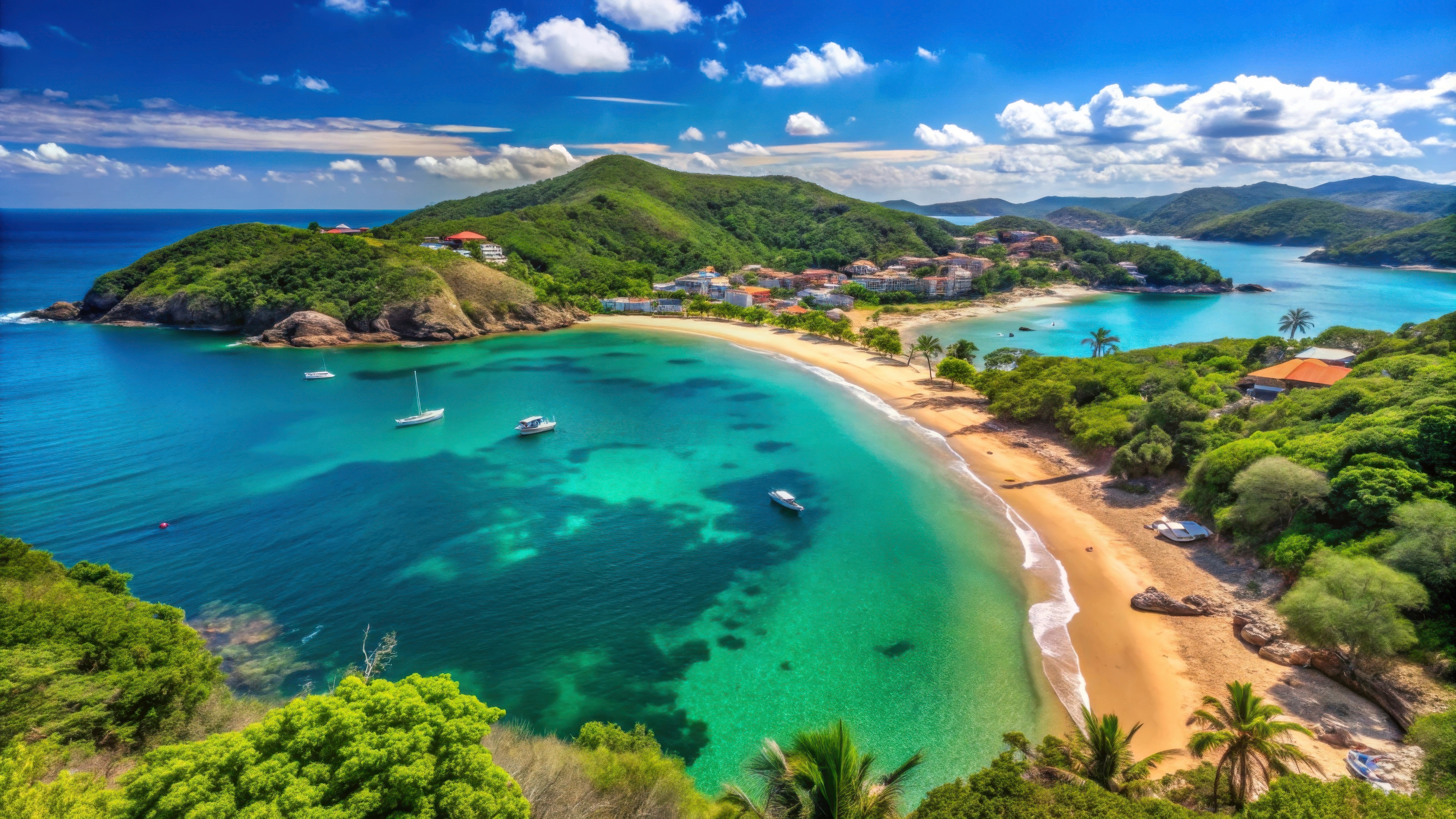 Brazil Beautiful Landscape Of Buzios, With Crystal Clear Waters, Sandy Beaches, And Lush Greenery