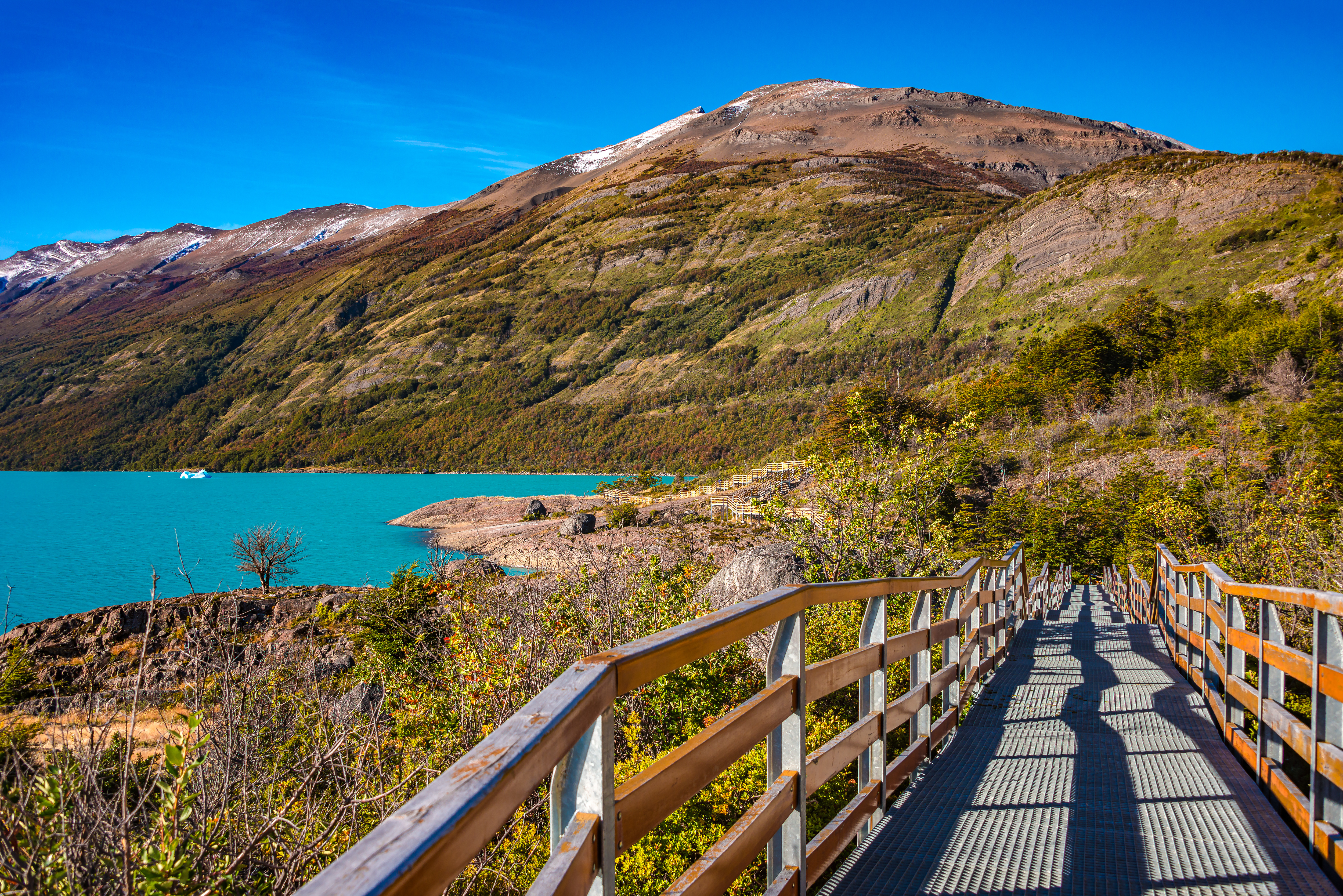 Argentina Panoramic Over Lago Argentino And Walking Path, Near Perito Moreno Glacier