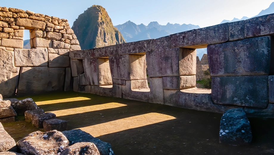 Ancient windows of the Inca ruins, Machu Picchu