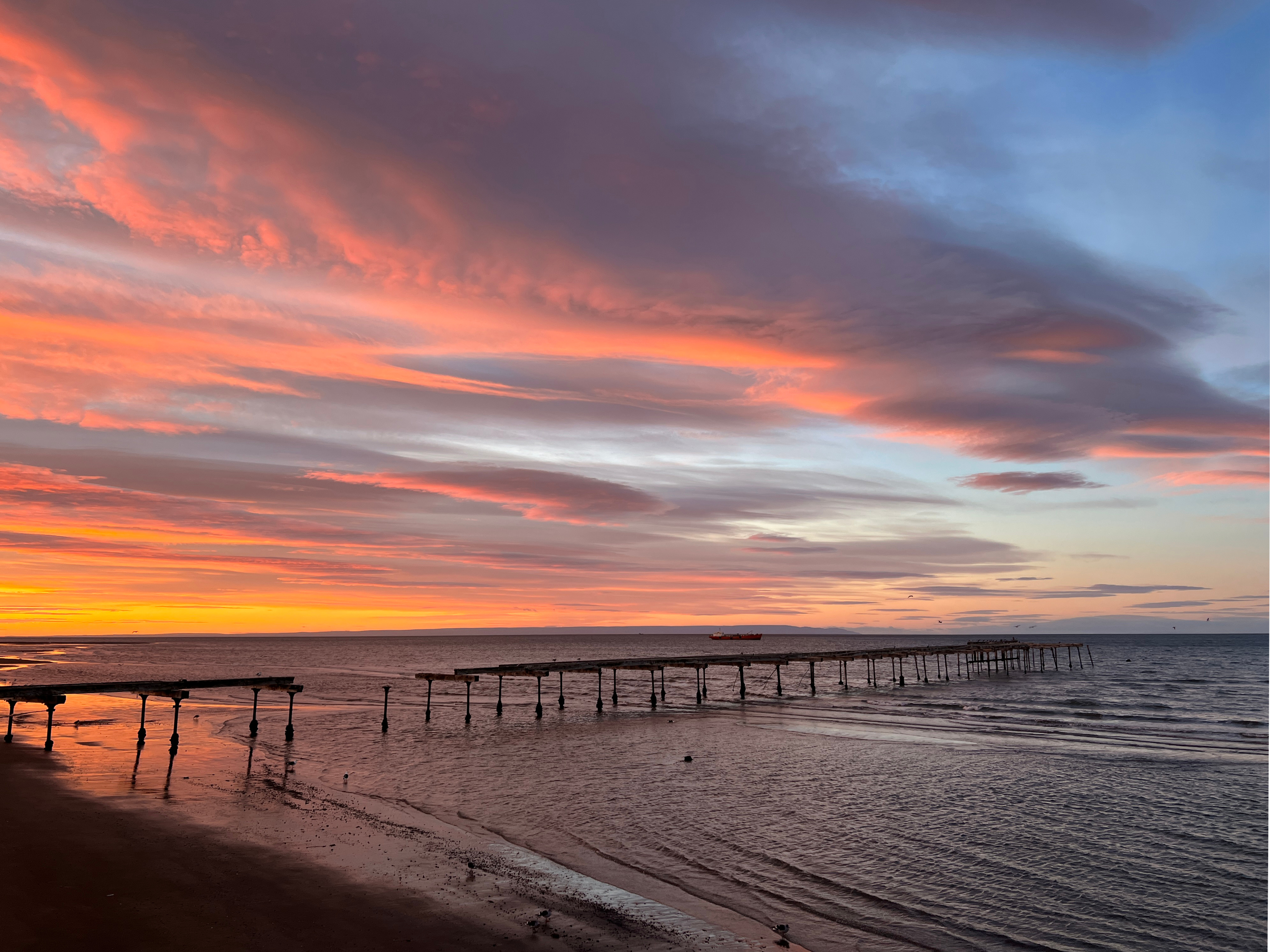 Chile, Punta Arenas, Sunrise Of The Costanera Walkway