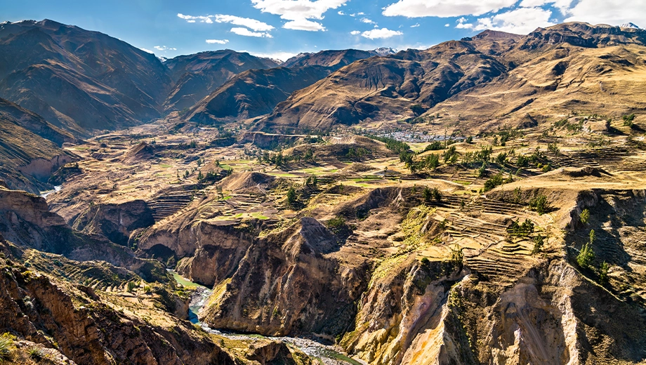 The Colca river with its canyon