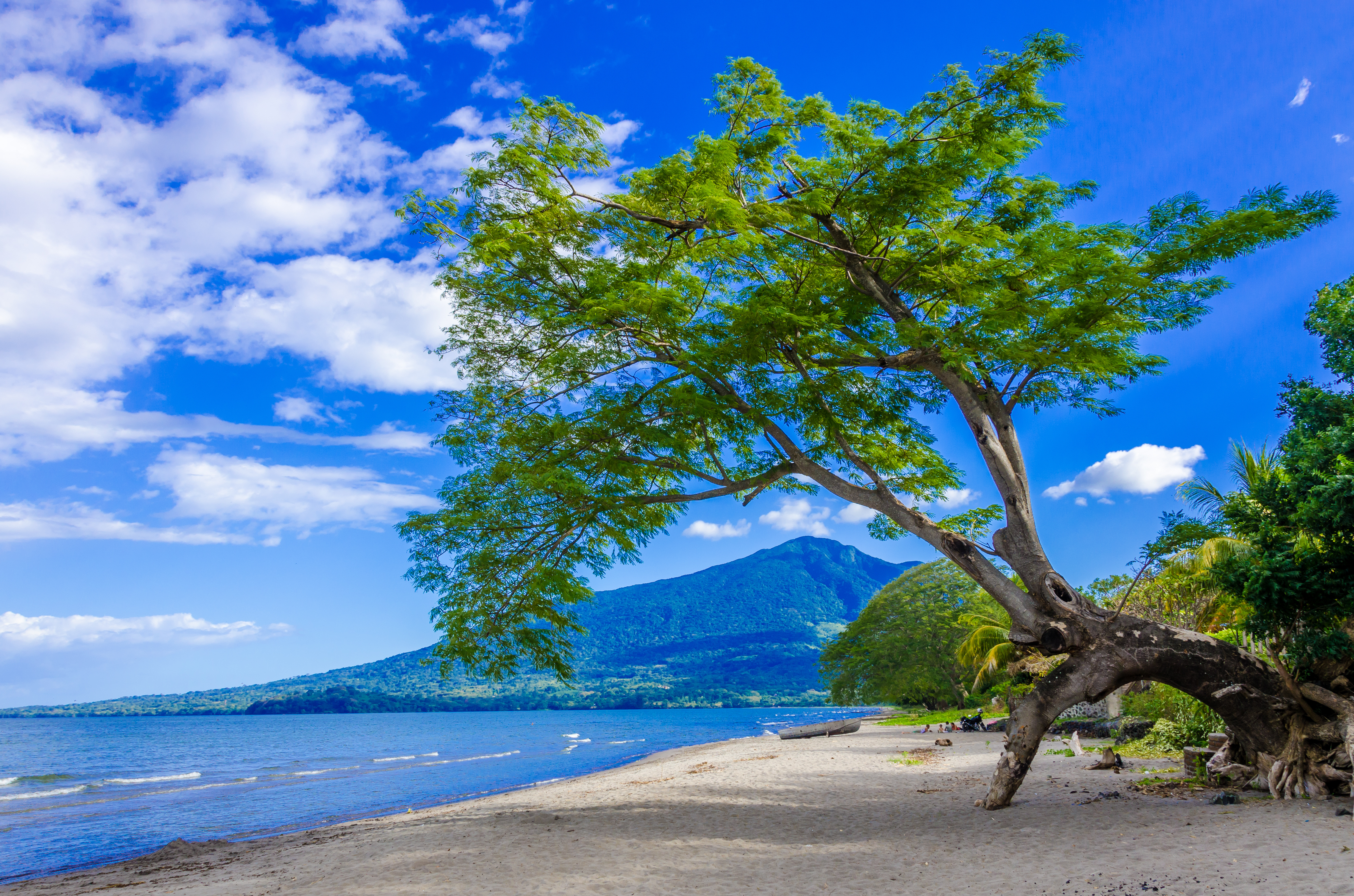 Nicaragua Island Ometepe With Vulcano In