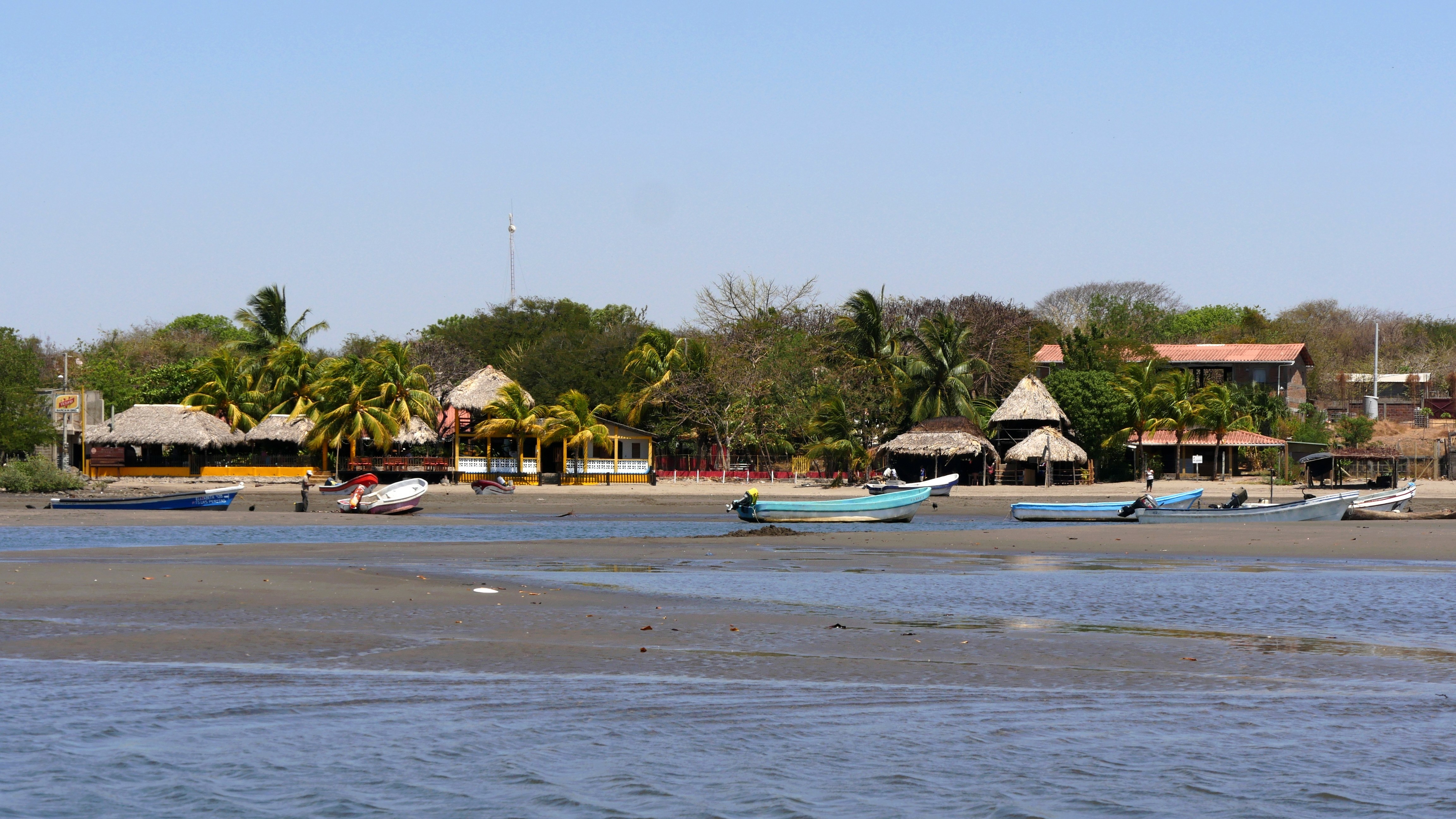 Nicaragua, Boats On The Beach, Isla Juan Venado,