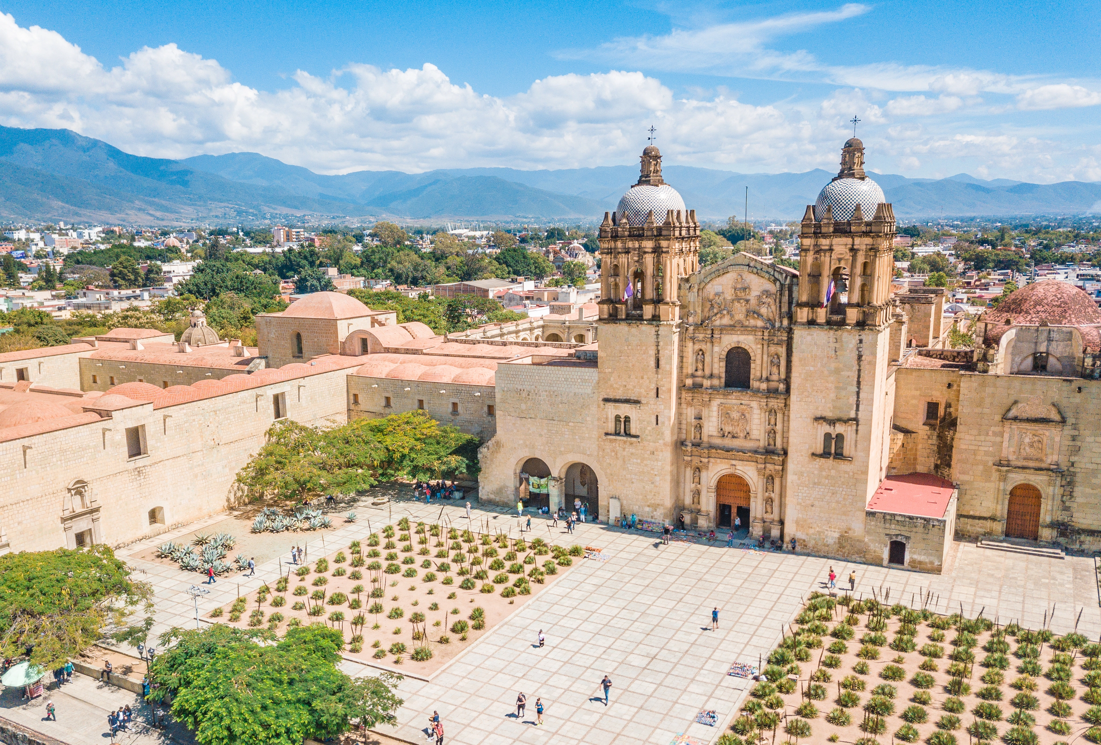 Aerial view of Santo Domingo Old Monastery, Oaxaca