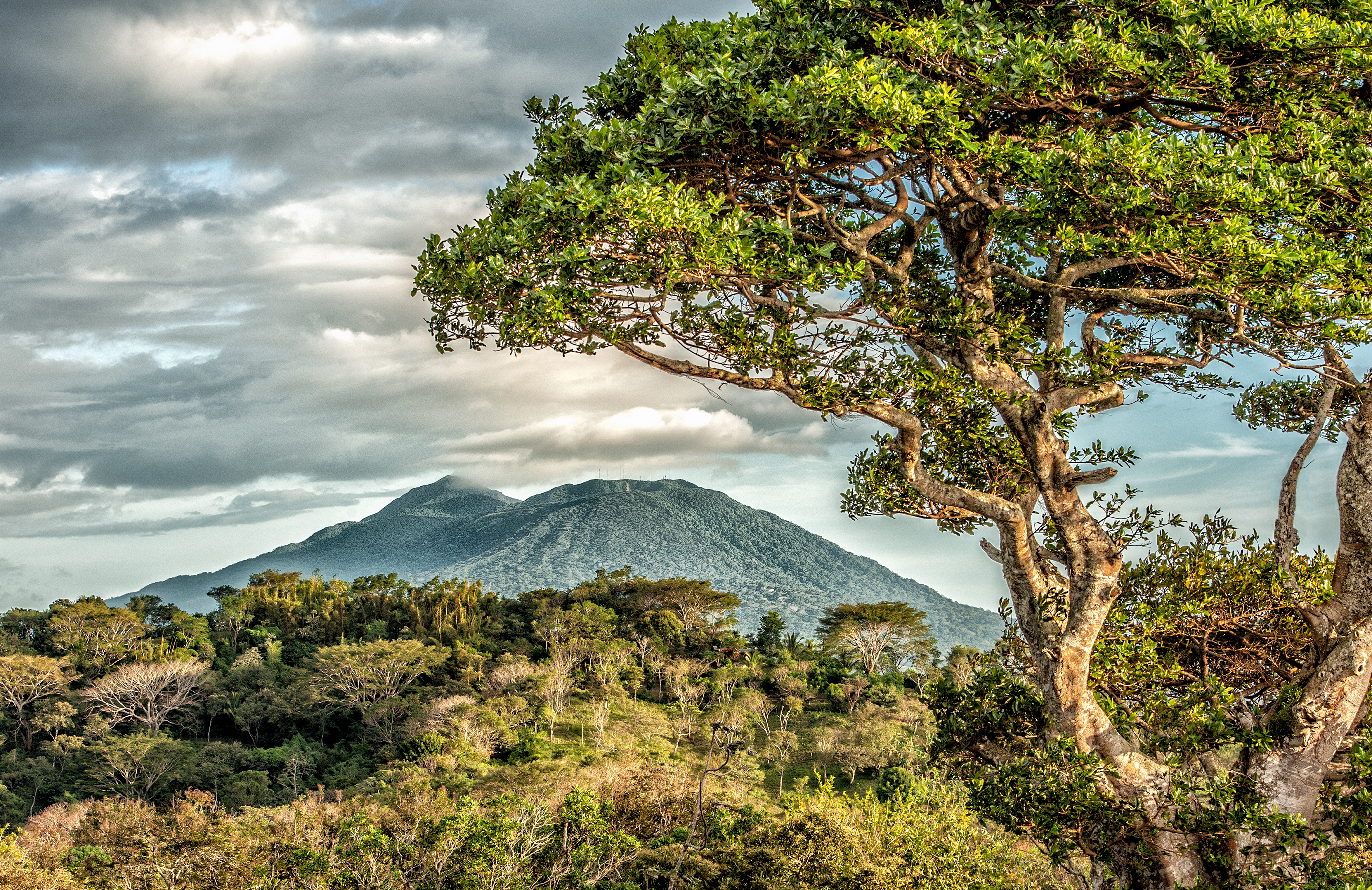 Nicaragua, Mombacho Volcano From The Rim Of Laguna De Apoyo