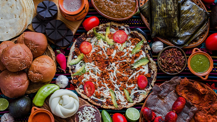 Tlayuda, Oaxaca cheese, tamales and chocolate