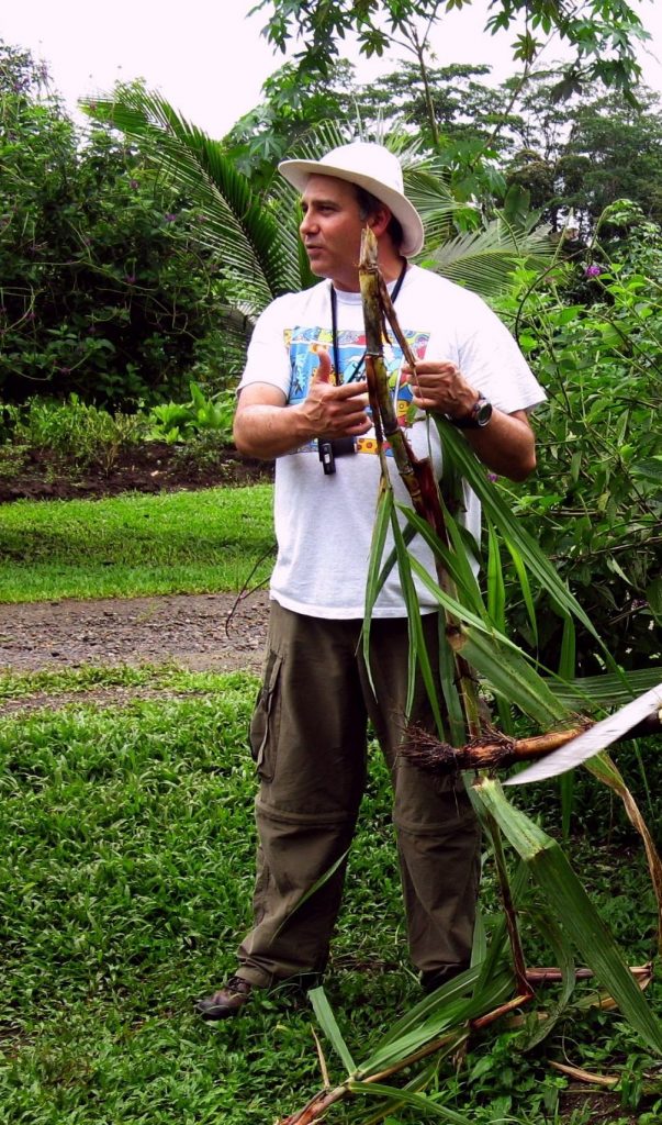 Edwin inspects a plant on a tour